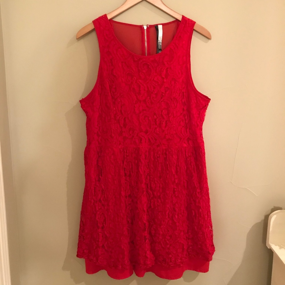Red lace dress